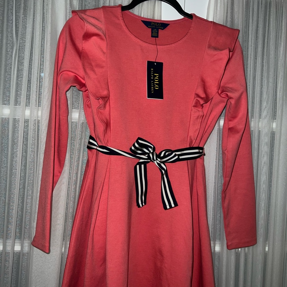 Polo Ralph Lauren Girls dress Coral Belted NWT - Picture 5 of 9